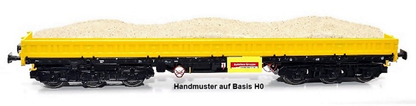 NPE Modellbau NW52931 - TT - Bauzugwagen Samms-u 454 Sand, DB AG, Ep. VI